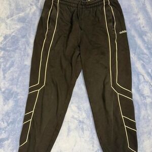 Adidas black track pants with white stripes men Size M